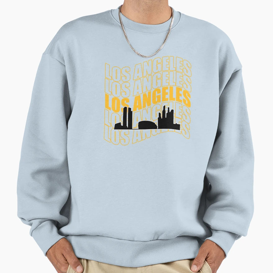 Los Angeles Yellow Silhouette Sweatshirt - Aesthetic Graphic Men Women - T-Shirt, Sweatshirt, Hoodie