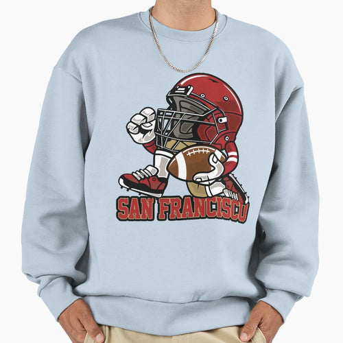 San Francisco Football Helmet Mascot Sweatshirt - Novelty Apparel Unisex - T-Shirt, Sweatshirt, Hoodie