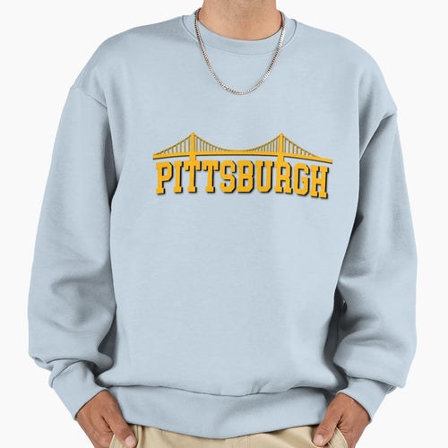 Pittsburgh Bridge Grey Sweatshirt - Custom Art Print for Adults - T-Shirt, Sweatshirt, Hoodie