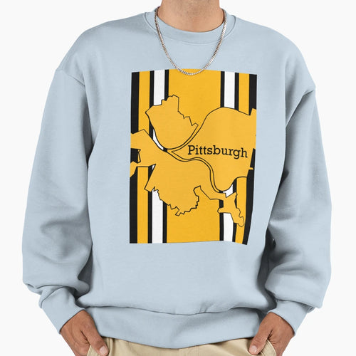 Pittsburgh City Map Team Colors Shirts S T-Shirt - Novelty Apparel Unisex - T-Shirt, Sweatshirt, Hoodie