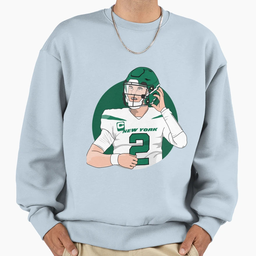 Zach Wilson Quarterback Sweatshirt - Graphic Print Men Women - T-Shirt, Sweatshirt, Hoodie