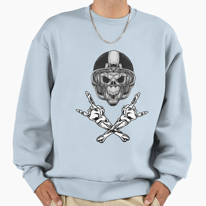 Football Helmet Skeleton Skull Sweatshirt - Fun Novelty Design for Adults - T-Shirt, Sweatshirt, Hoodie