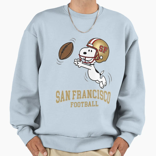 San Francisco Football Snoopy Sweatshirt - Casual Everyday Wear Men Women - T-Shirt, Sweatshirt, Hoodie