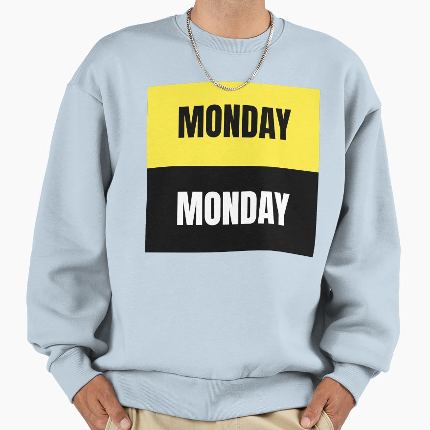 Monday Pattern Yellow And Black Sweatshirt - Custom Art Print Men Women - T-Shirt, Sweatshirt, Hoodie