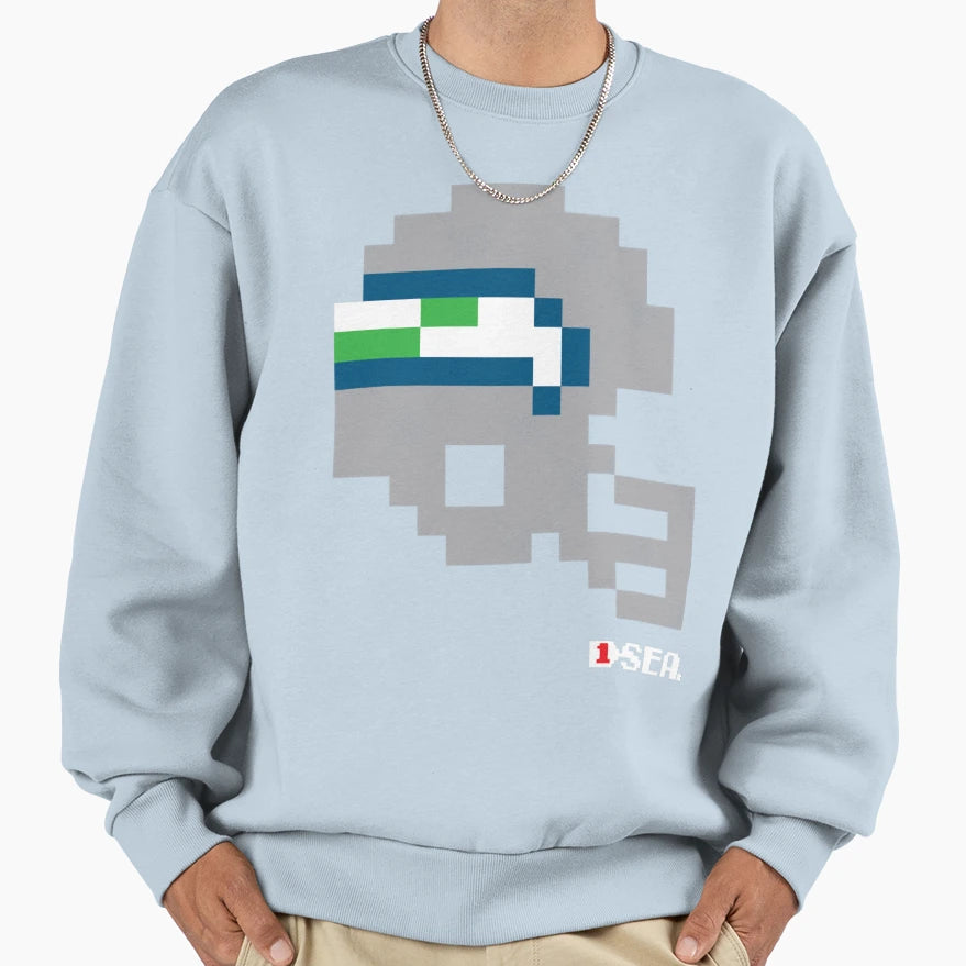 Sea Seahawks Tecmo Bowl Helmet Sweatshirt - Custom Art Print Unisex - T-Shirt, Sweatshirt, Hoodie