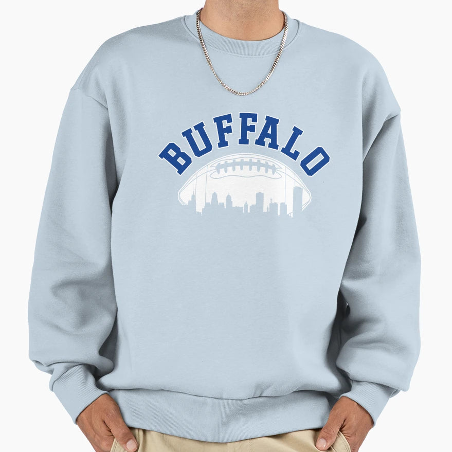 Buffalo Football Skyline New York Ny Sweatshirt - Aesthetic Graphic Unisex - T-Shirt, Sweatshirt, Hoodie