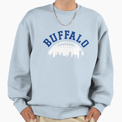 Buffalo Football Skyline New York Ny Sweatshirt - Aesthetic Graphic Unisex - T-Shirt, Sweatshirt, Hoodie