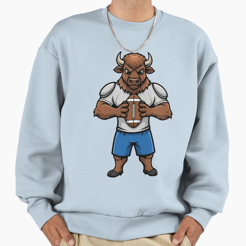 Bison Football Mascot Rugby Sports Sweatshirt - Streetwear Style for Adults - T-Shirt, Sweatshirt, Hoodie