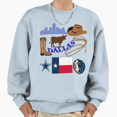 Dallas Tx Logo2 Sweatshirt - Minimalist Print for Adults - T-Shirt, Sweatshirt, Hoodie