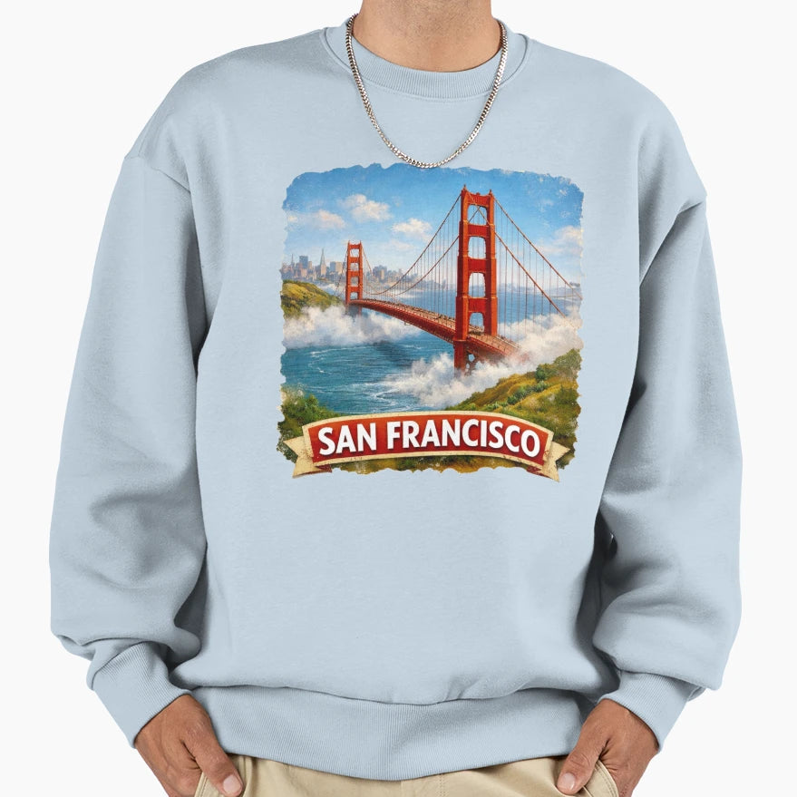 San Francisco California Usa Sweatshirt - Fun Novelty Design for Adults - T-Shirt, Sweatshirt, Hoodie