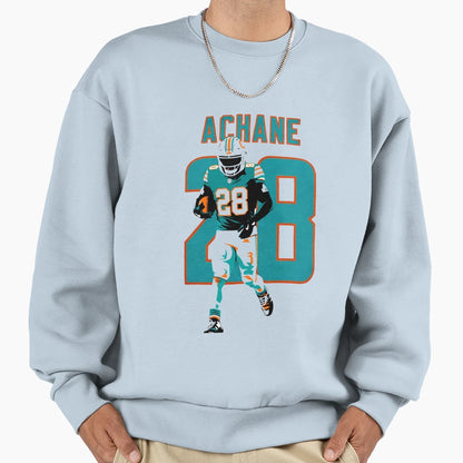 Devon Achane Dolphins 28 Sweatshirt - Aesthetic Graphic for Adults - T-Shirt, Sweatshirt, Hoodie