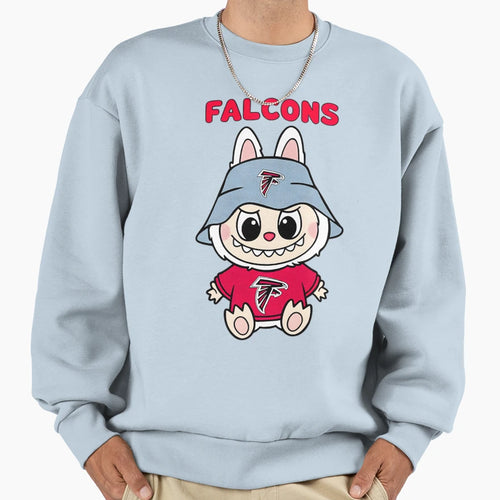 Funny Labubu Falcons Cartoon Art Sweatshirt - Custom Art Print Men Women - T-Shirt, Sweatshirt, Hoodie