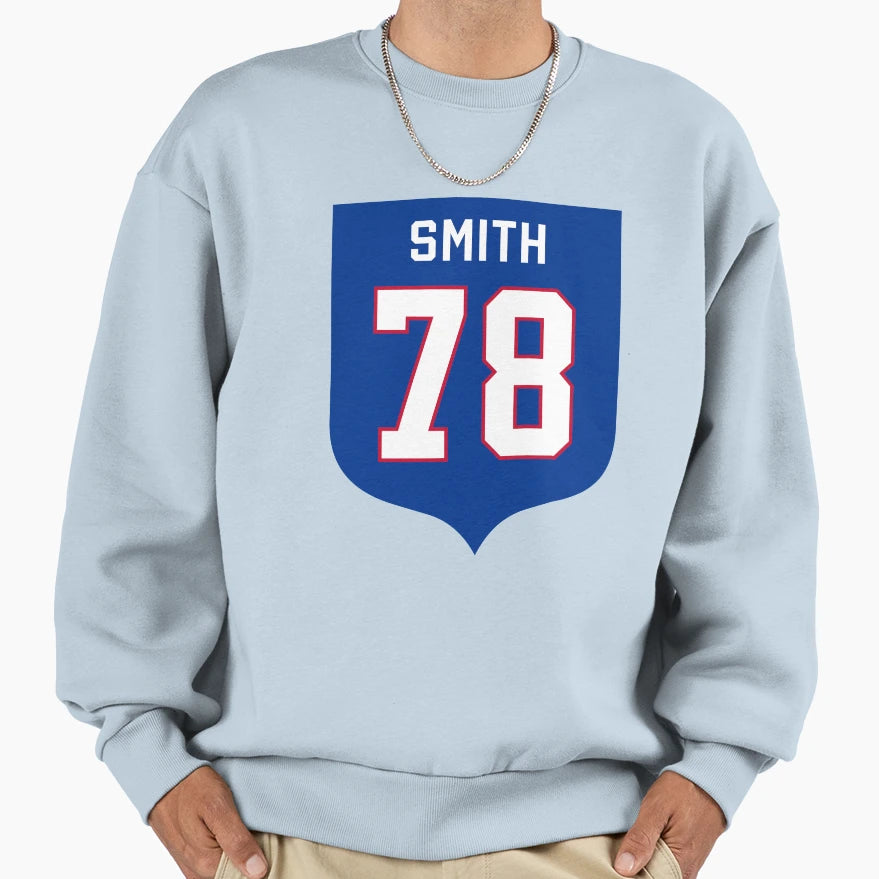 Bruce Smith 78 Emblem Sweatshirt - Streetwear Style Men Women - T-Shirt, Sweatshirt, Hoodie