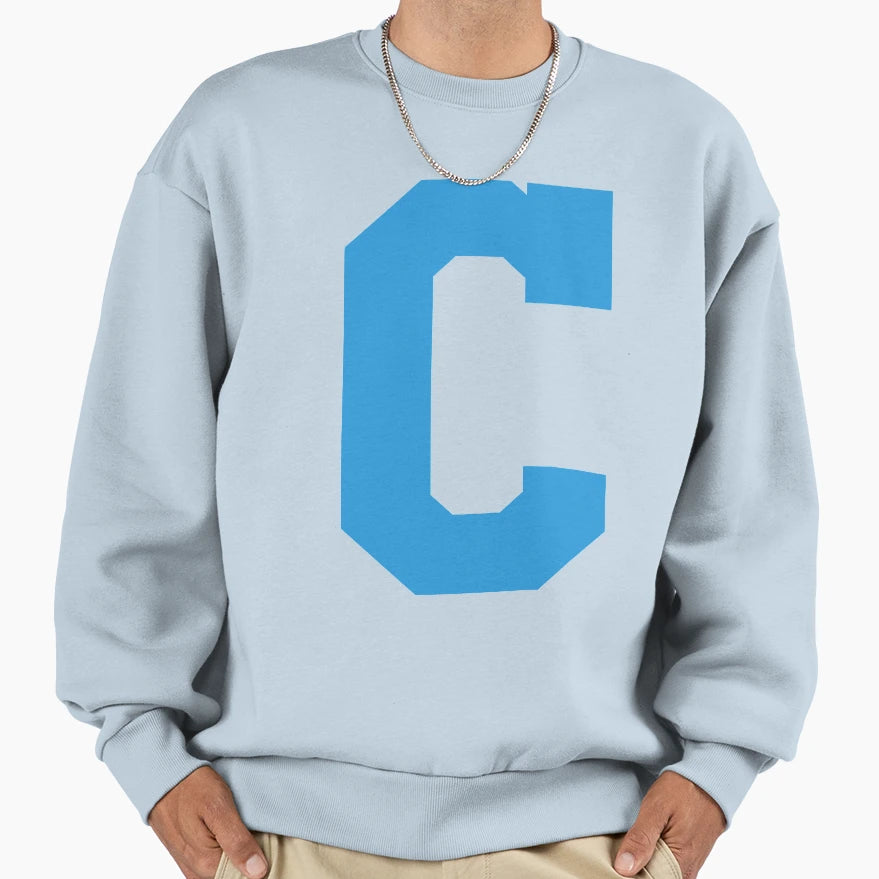 Alphabet Blue C Sports Letter Sweatshirt - Casual Everyday Wear for Adults - T-Shirt, Sweatshirt, Hoodie