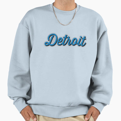 Detroit Football Cursive Honolulu Sweatshirt - Trendy Graphic Men Women - T-Shirt, Sweatshirt, Hoodie