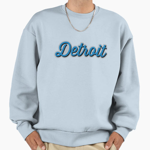 Detroit Football Cursive Honolulu Sweatshirt - Trendy Graphic Men Women - T-Shirt, Sweatshirt, Hoodie
