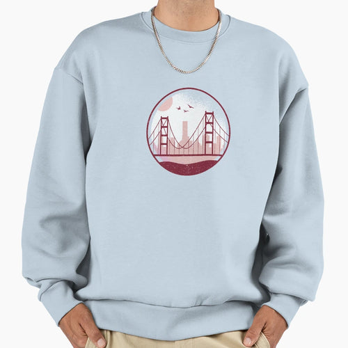 Golden Gate Bridge Sweatshirt - Minimalist Print Unisex - T-Shirt, Sweatshirt, Hoodie