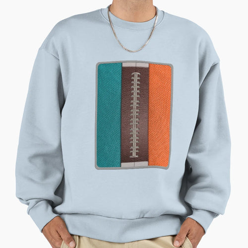 Football Teal And Orange Team Spirit Sweatshirt - Trendy Graphic Unisex - T-Shirt, Sweatshirt, Hoodie