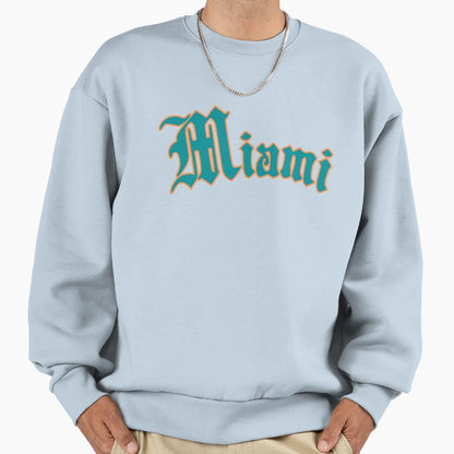 Miami Florida Throwback Sweatshirt - Casual Everyday Wear for Adults - T-Shirt, Sweatshirt, Hoodie