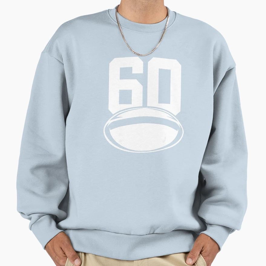 60 Rugby Number Sports Minimal Bold Sweatshirt - Custom Art Print Men Women - T-Shirt, Sweatshirt, Hoodie