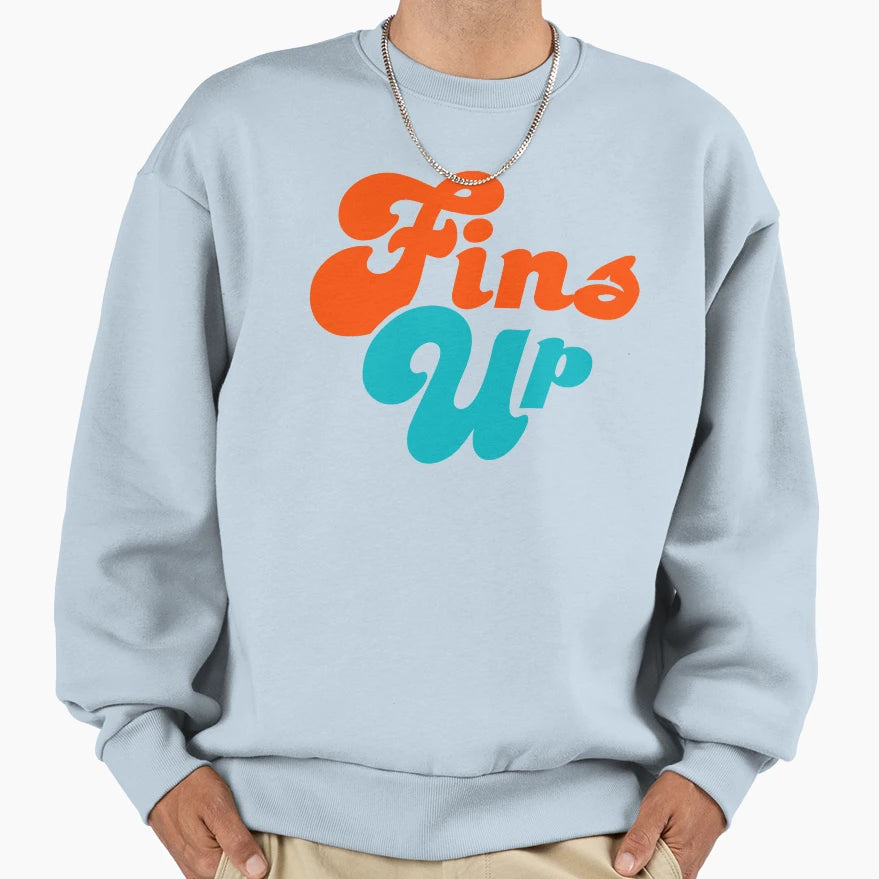 Fins Up Miami Football Sweatshirt - Novelty Apparel Men Women - T-Shirt, Sweatshirt, Hoodie