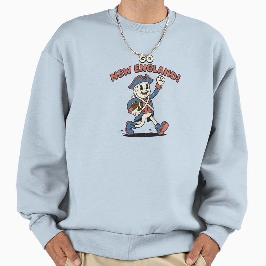Go New England Football Team Sweatshirt - Custom Art Print for Adults - T-Shirt, Sweatshirt, Hoodie