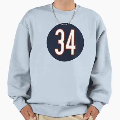 Walter Payton Number 34 Jersey Sweatshirt - Aesthetic Graphic Unisex - T-Shirt, Sweatshirt, Hoodie