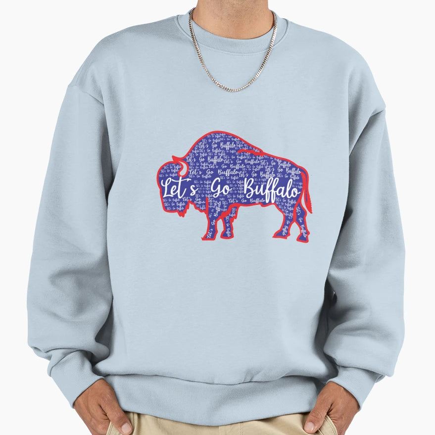 Lets Go Buffalo New York Sweatshirt - Fun Novelty Design for Adults - T-Shirt, Sweatshirt, Hoodie