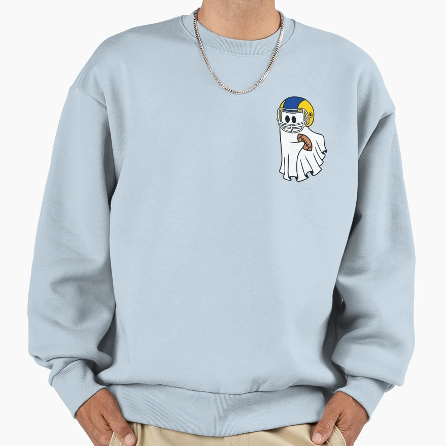 Funny Football Ghost Sweatshirt - Minimalist Print Unisex - T-Shirt, Sweatshirt, Hoodie