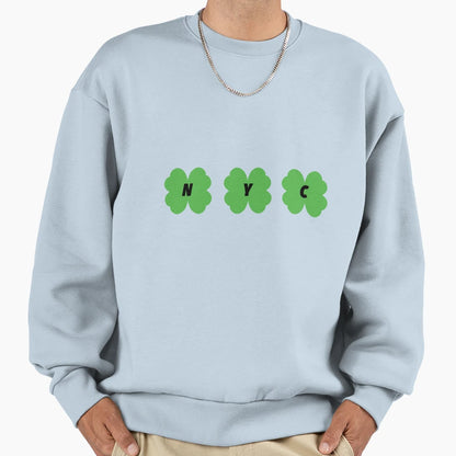 Nyc Black St Patricks Day 4 Leaf Sweatshirt - Aesthetic Graphic Unisex - T-Shirt, Sweatshirt, Hoodie