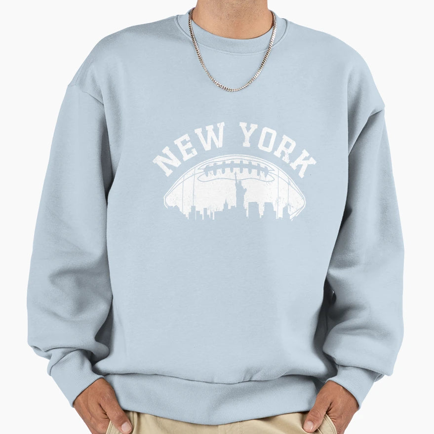 New York Ny Skyline Football Team Sweatshirt - Aesthetic Graphic Unisex - T-Shirt, Sweatshirt, Hoodie