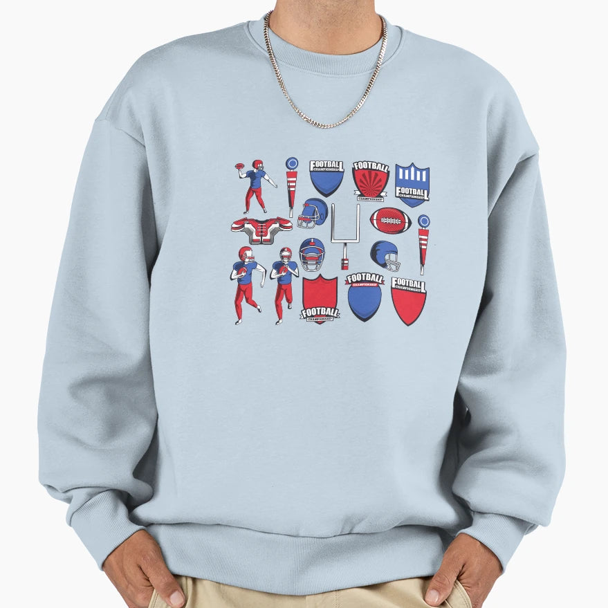 Football Sweatshirt - Fun Novelty Design for Adults - T-Shirt, Sweatshirt, Hoodie