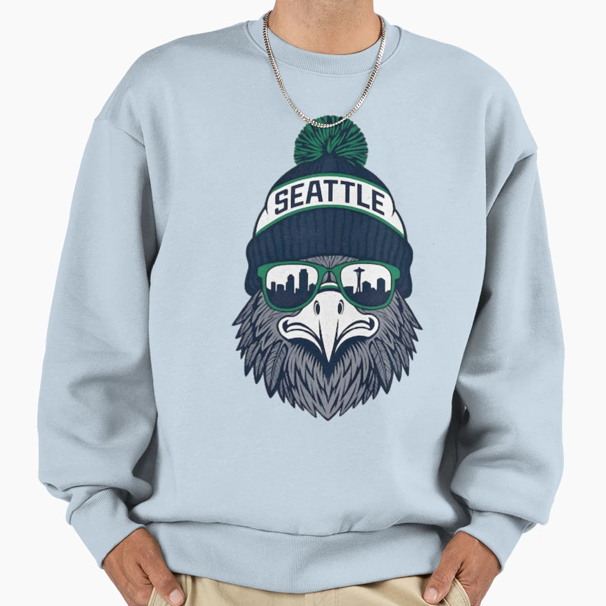 Seattle Football Mascot Seahawks Sweatshirt - Minimalist Print Men Women - T-Shirt, Sweatshirt, Hoodie
