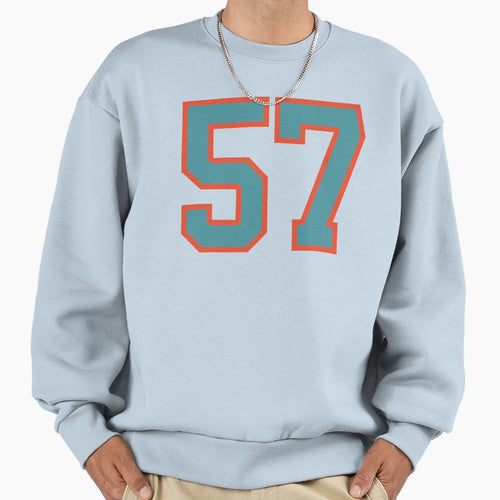 57 Number Aqua Orange Lucky Sweatshirt - Fun Novelty Design Men Women - T-Shirt, Sweatshirt, Hoodie