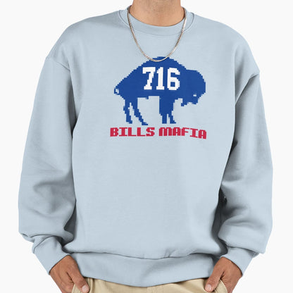 Bills Mafia Pixels 2023 Sweatshirt - Novelty Apparel Unisex - T-Shirt, Sweatshirt, Hoodie