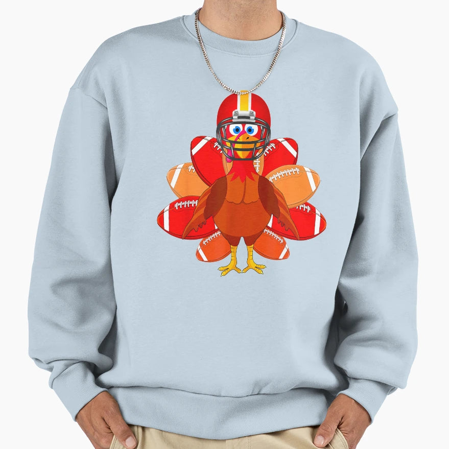 Football Turkey Thanksgiving Sweatshirt - Aesthetic Graphic for Adults - T-Shirt, Sweatshirt, Hoodie