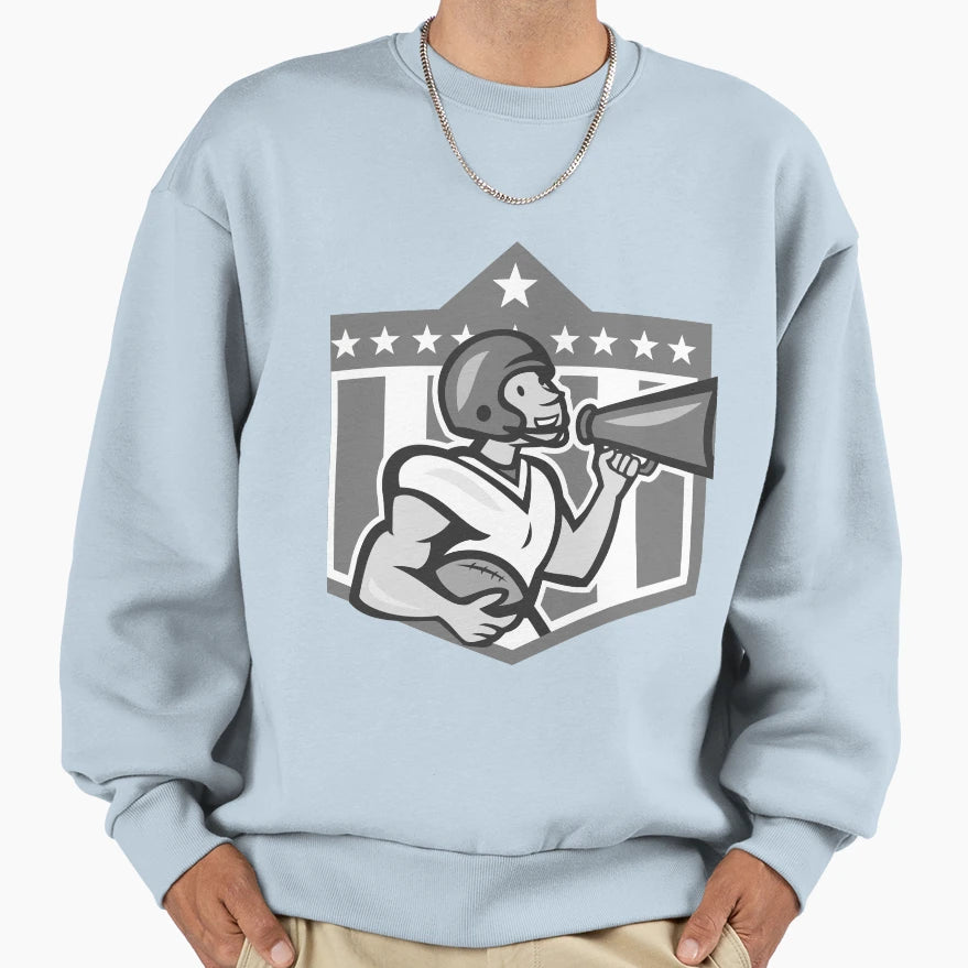 American Football Bullhorn Shield Sweatshirt - Streetwear Style for Adults - T-Shirt, Sweatshirt, Hoodie