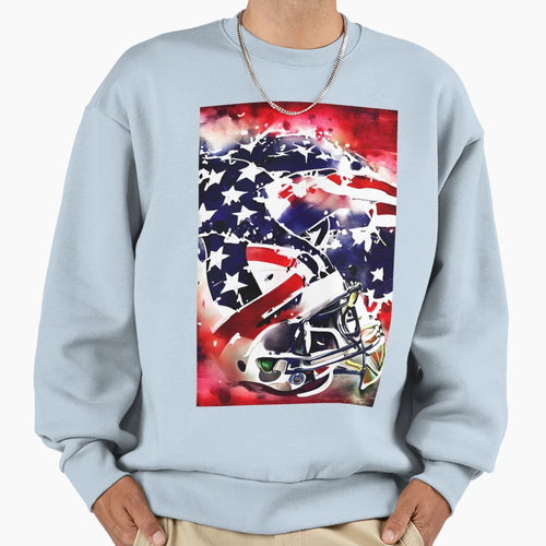 American Flag Football Paint Sweatshirt - Custom Art Print for Adults - T-Shirt, Sweatshirt, Hoodie