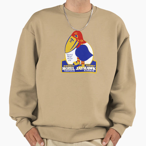 Hotel Jayhawk Topeka Kansas Travel Sweatshirt - Trendy Graphic Men Women - T-Shirt, Sweatshirt, Hoodie