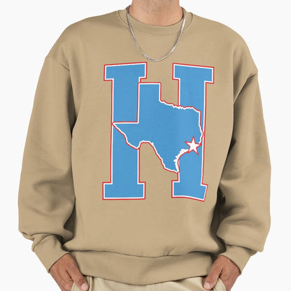 Houston Texas H Town Throwback Sweatshirt - Unique Graphic Men Women - T-Shirt, Sweatshirt, Hoodie