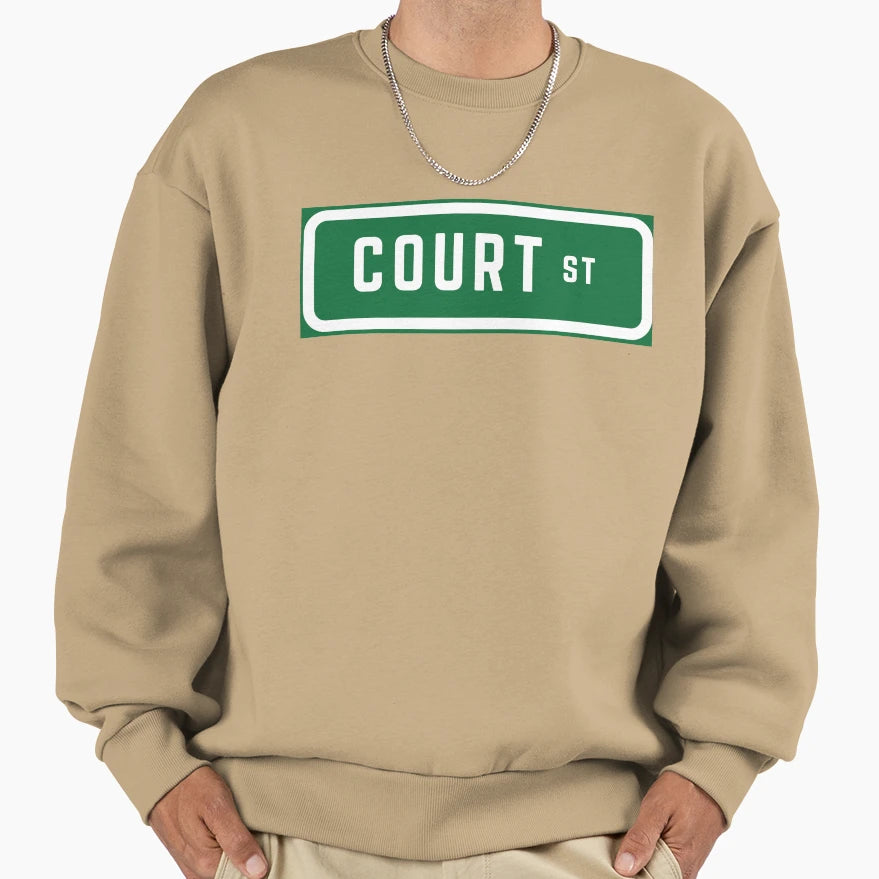 Court Street Sign Sweatshirt - Fun Novelty Design Unisex - T-Shirt, Sweatshirt, Hoodie