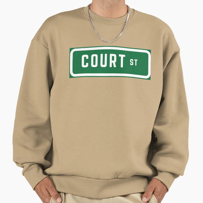 Court Street Sign Sweatshirt - Fun Novelty Design Unisex - T-Shirt, Sweatshirt, Hoodie