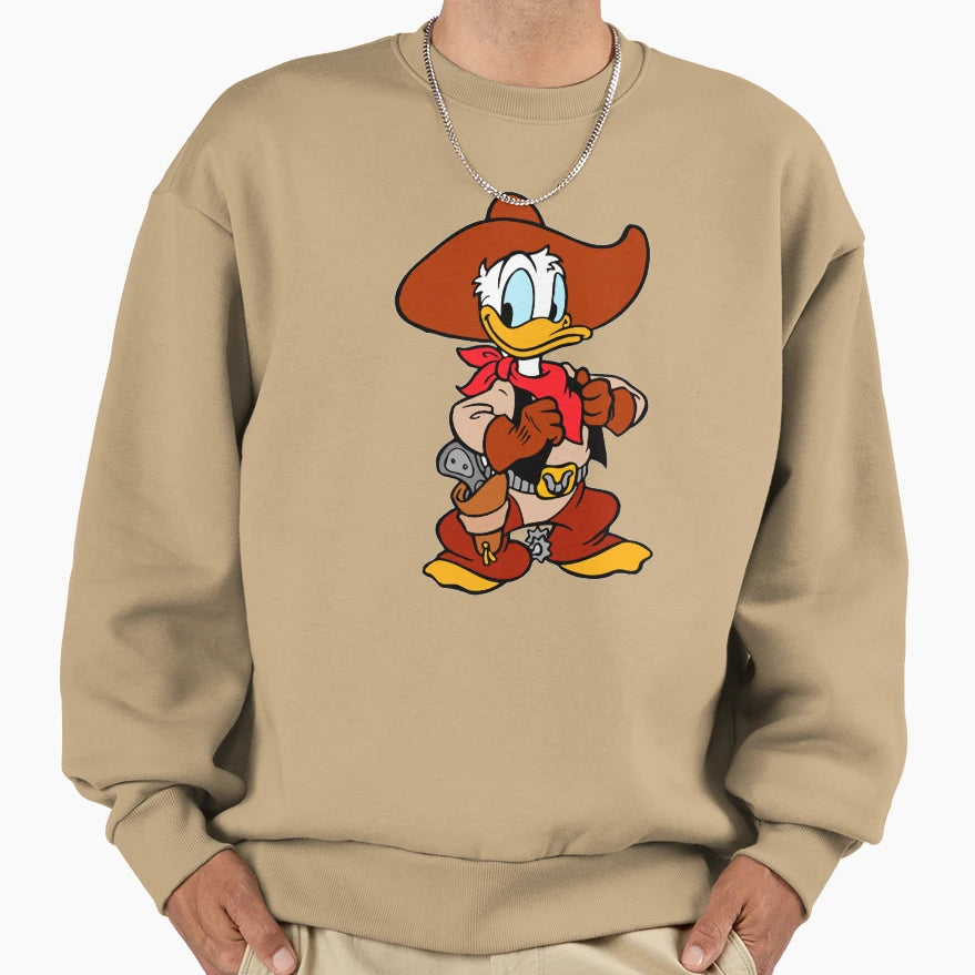 Donald Duck Cowboy Sweatshirt - Aesthetic Graphic for Adults - T-Shirt, Sweatshirt, Hoodie