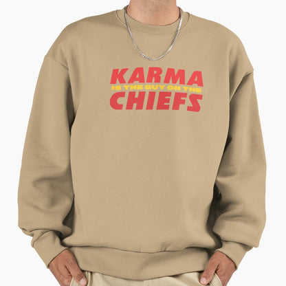 Karma Is Guy Chiefs Eras Tour Sweatshirt - Aesthetic Graphic for Adults - T-Shirt, Sweatshirt, Hoodie