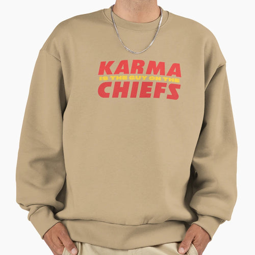 Karma Is Guy Chiefs Eras Tour Sweatshirt - Aesthetic Graphic for Adults - T-Shirt, Sweatshirt, Hoodie