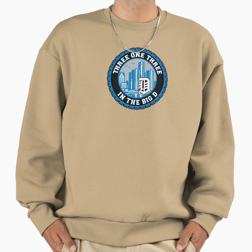 Three One Three 313 Big D Detroit Sweatshirt - Minimalist Print Men Women - T-Shirt, Sweatshirt, Hoodie