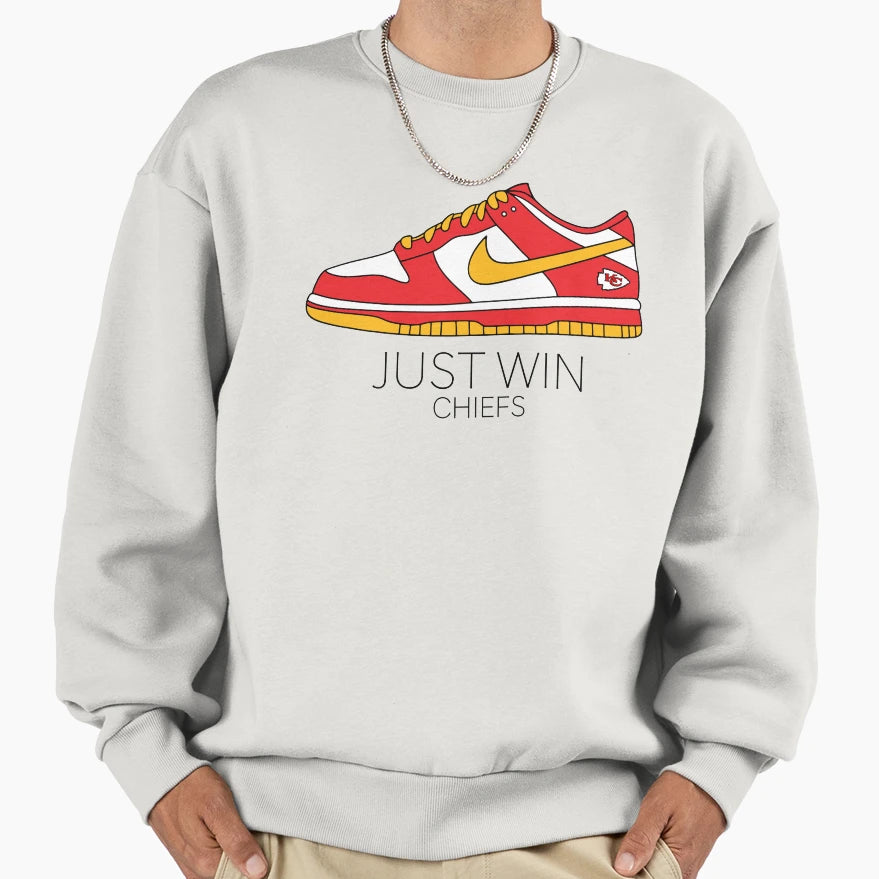 Just Win Kc Football Dunks Sweatshirt - Fun Novelty Design Men Women - T-Shirt, Sweatshirt, Hoodie