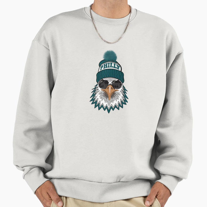 Eagle Beanie Sweatshirt - Trendy Graphic Unisex - T-Shirt, Sweatshirt, Hoodie
