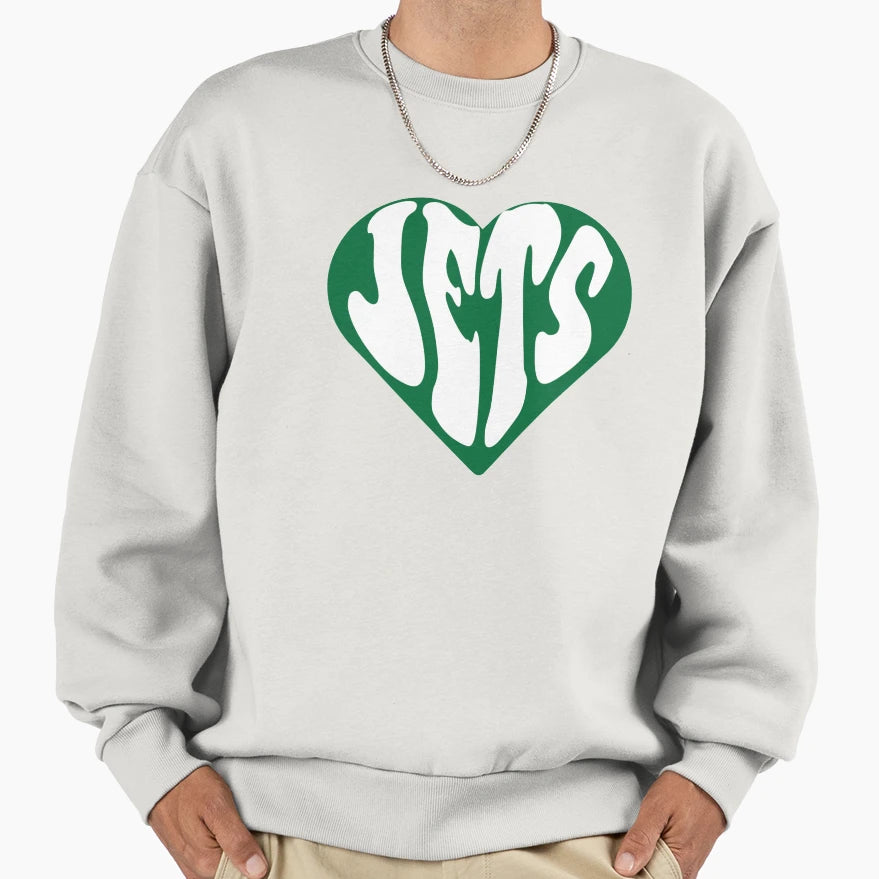 New York Jets Funky Heart Sweatshirt - Streetwear Style Unisex - T-Shirt, Sweatshirt, Hoodie