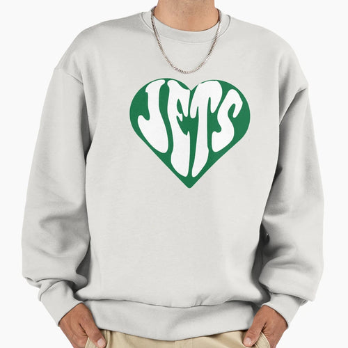New York Jets Funky Heart Sweatshirt - Streetwear Style Unisex - T-Shirt, Sweatshirt, Hoodie